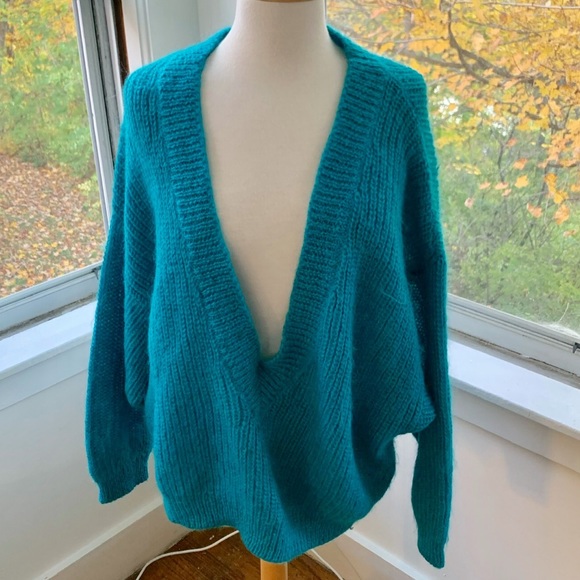 Croquet Club Sweaters - CROQUET CLUB vintage oversized mohair blend Vneck